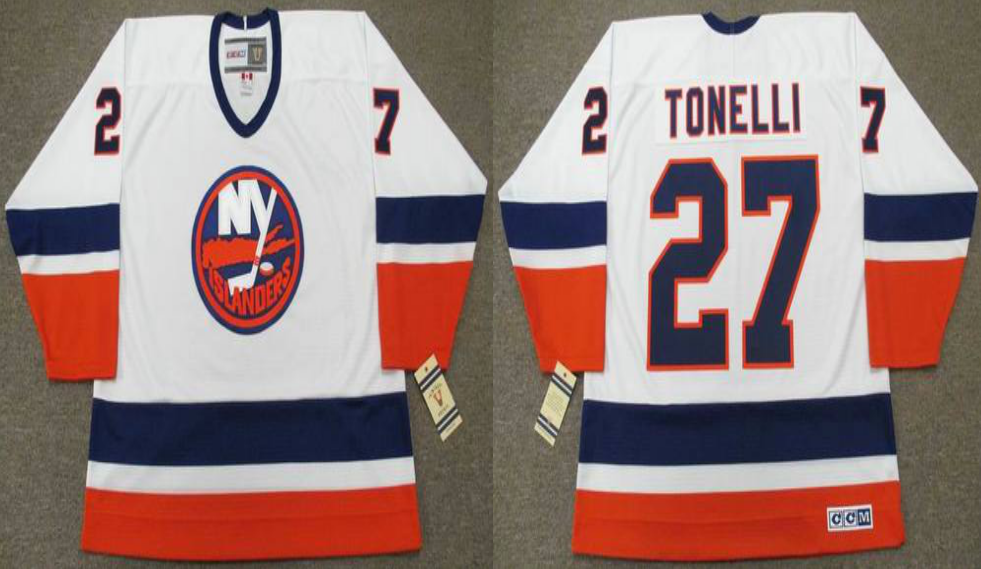 2019 Men New York Islanders 27 Tonelli white CCM NHL jersey